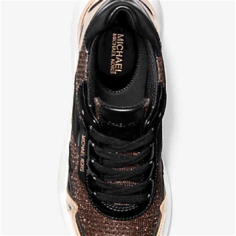 michael michael kors monroe glitter chain-mesh trainer|Michael Kors Monroe Glitter Chain.